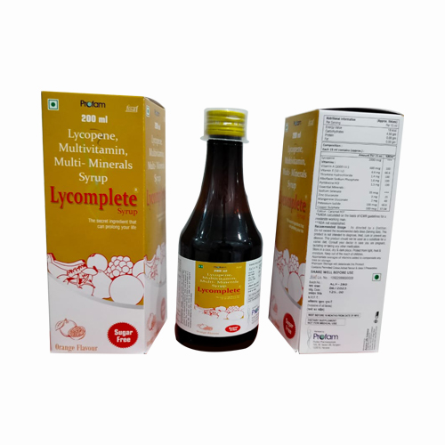 Product Name: LYCOMPLETE, Compositions of LYCOMPLETE are Lycopene Multivitamin Multivitamin, Multi-Minerals syrup - Access Life Science