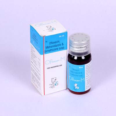 Product Name: Oflosar M, Compositions of Oflosar M are Ofloxacin, Metronidazole & Simethicone Suspension - Bluewaterresearch