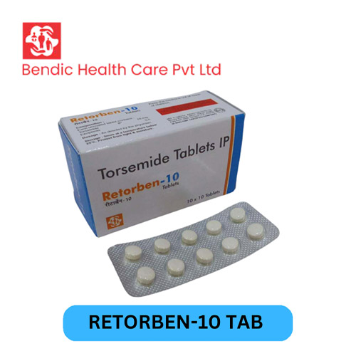 Product Name: RETORBEN 10, Compositions of RETORBEN 10 are Torsemide Tablets IP - Bendic Healthcare Private Limited