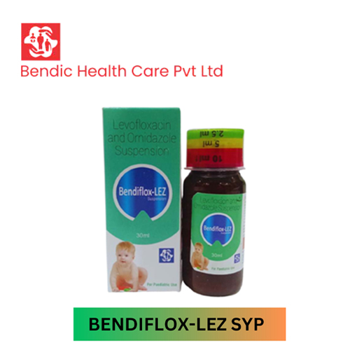 Product Name: BENDIFLOX LEZ, Compositions of Levofloxacinand Ornidazole Suspension are Levofloxacinand Ornidazole Suspension - Bendic Healthcare Private Limited