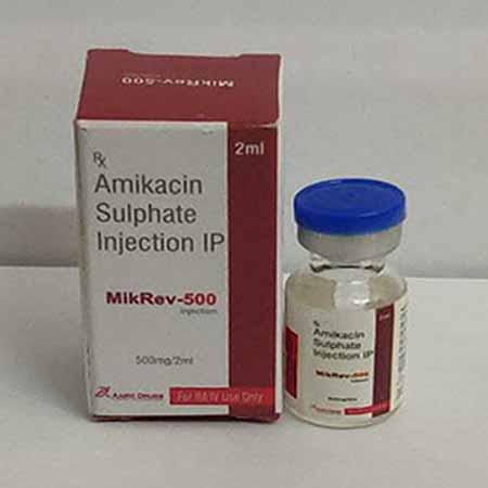 Product Name: Milkrev, Compositions of Milkrev are Amikacin Sulphate Injection Ip - Aarvi Drugs