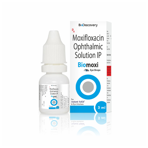 Product Name: Biomoxi, Compositions of Biomoxi are Moxifloxacin Ophthalmic Solution IP - Biodiscovery Lifesciences Private Limited