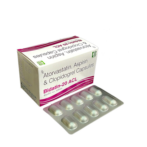 Product Name: Bidatin 20 ACL, Compositions of Atorvastatin, Aspirin & Clopidogrel Capsules are Atorvastatin, Aspirin & Clopidogrel Capsules - Bidu Biotech