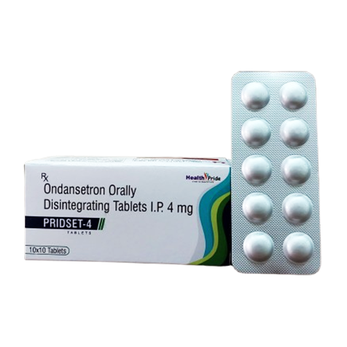 Product Name: PRIDSET 4, Compositions of PRIDSET 4 are Ondansetron Orally Disintegrating Tablets IP 4mg - Health Pride