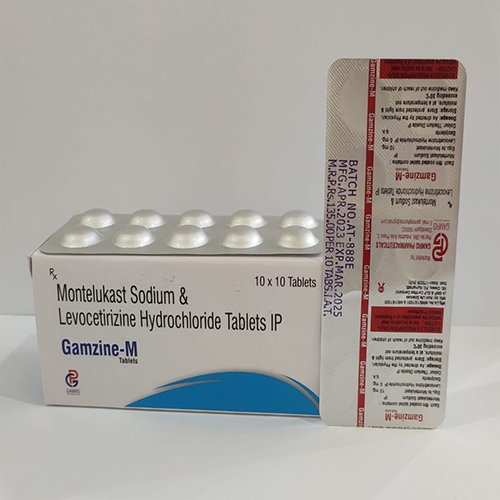 Product Name: Gamzine M, Compositions of Gamzine M are Montelukast Sodium & Levocetirizine Hydrochloride Tablets IP  - Gamro Pharmaceuticals