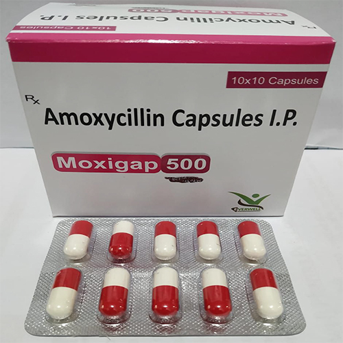 Product Name: Moxigap  500, Compositions of Moxigap  500 are Amoxycillin Capsules I.P.  - Orange Biotech Private Limited