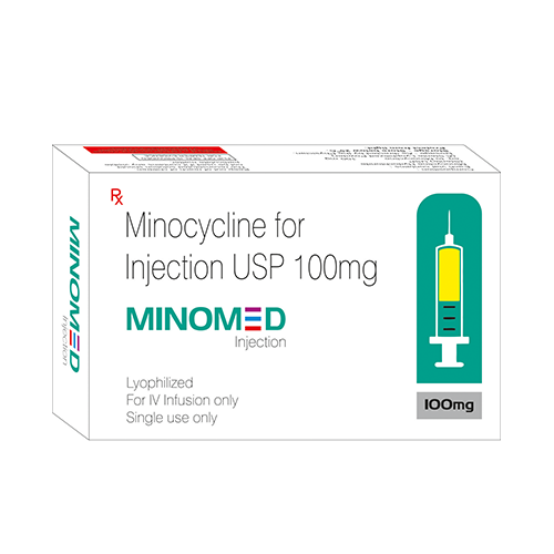 Product Name: MINOMED, Compositions of MINOMED are Minocycline for Injection USP 100mg - Medizia Biotech