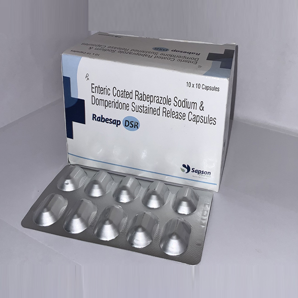 Product Name: Rabesap DRS, Compositions of Rabesap DRS are Enteric Coated Rabeprazole Sodium & Domperidone Sustained Release Capsules - Sapson Pharma