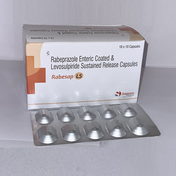 Product Name: Rabesap LS, Compositions of Rabesap LS are Rabeprazole Enteric Coated & Levosulpiride Sustained Release Capsules - Sapson Pharma