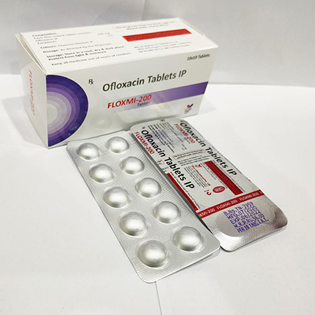 Product Name: Floxmi 500, Compositions of Floxmi 500 are Ofloxacin Tablets IP - Arvoni Lifesciences Private Limited