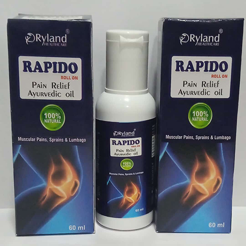 Product Name: RAPIDO ROLLON, Compositions of Pain Relief Ayurvedic Oil are Pain Relief Ayurvedic Oil - Ryland Health Care