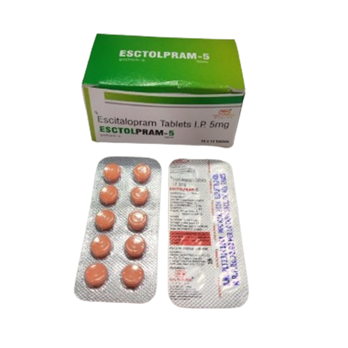 Product Name: Esctolpram 5, Compositions of Esctolpram 5 are Escitalopram Tablets I.P. 5mg - Holy Evolution Pharma