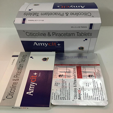 Product Name: AMYCIT, Compositions of AMYCIT are Citicoline & Piracetam Tablets - Gemed Lifesciences Pvt. Ltd