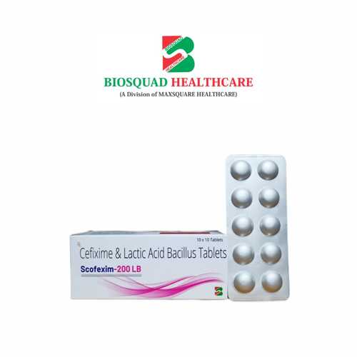 Product Name: SCOFEXIM 200 LB, Compositions of Cefixime & Lactic Acid Bacillus Tablets are Cefixime & Lactic Acid Bacillus Tablets - Biosquad Healthcare