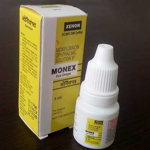 Product Name: Monex, Compositions of Moxifloxacin ophthaakmic Solution IP are Moxifloxacin ophthaakmic Solution IP - Xenon Pharmaceuticals