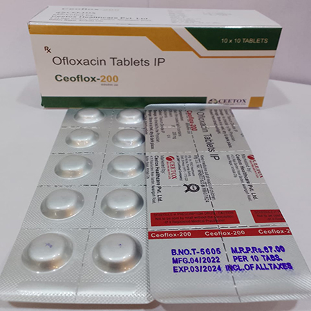 Product Name: Ceoflox 200, Compositions of Ceoflox 200 are Ofloxacin Tablets IP - Ceetox HealthCare Private Limited