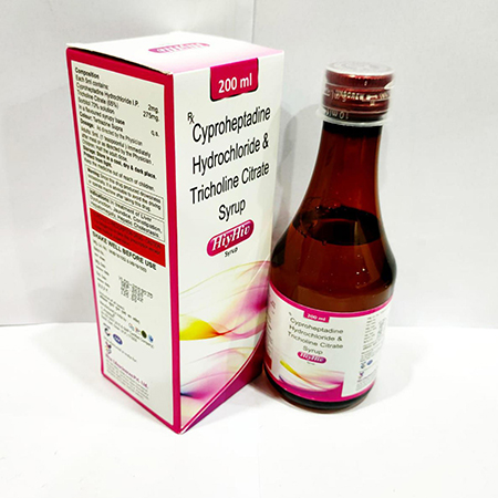 Product Name: Hiy Hiv, Compositions of Cyproheptadine Hydrochloride & Tricholine Citrate Syrup are Cyproheptadine Hydrochloride & Tricholine Citrate Syrup - Arvoni Lifesciences Private Limited