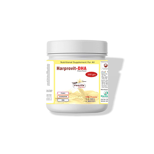 Product Name: Harprovit DHA, Compositions of Harprovit DHA are Protein Carbohydrate DHA - Harmeda Healthcare