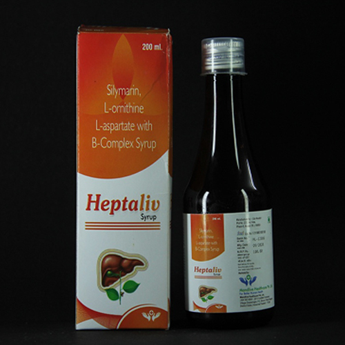 Product Name: Heptaliv, Compositions of Silymarin L-ornithine L-asparate with B-Complex Syrup are Silymarin L-ornithine L-asparate with B-Complex Syrup - Mandlive Healthcare Pvt Ltd