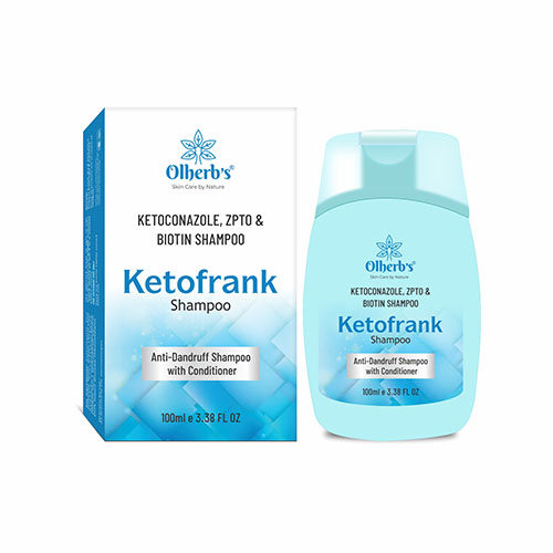 Product Name: Ketofrank Shampoo, Compositions of Ketofrank Shampoo are Ketoconazole ,ZPTO & Biotin Shampoo - Biofrank Pharmaceuticals India Private Limited