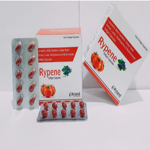 Product Name: Rypene, Compositions of Rypene are Lycopene Beta Carotene Grape Seed Extract Lutein Multivitamin And Multimineral Softgel Capsule   - Ryland Health Care