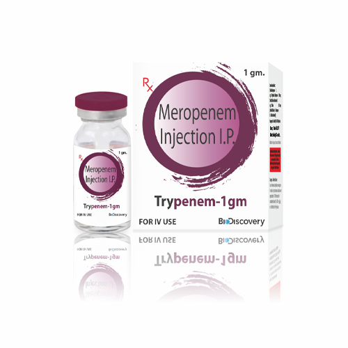 Product Name: Trypenem 1gm, Compositions of Trypenem 1gm are Meropenem Injection I.P - Biodiscovery Lifesciences Private Limited