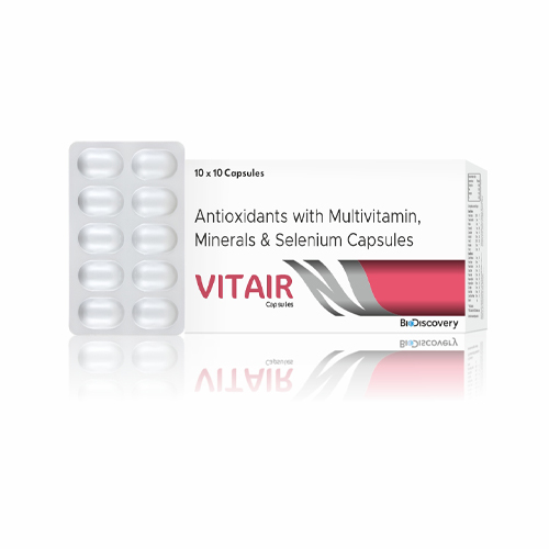 Product Name: VITAIR, Compositions of VITAIR are Antioxidants with Multivitamin, Minerals & Selenium Capsules - Biodiscovery Lifesciences Private Limited