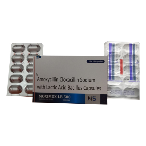 Product Name: MOXIMOX LB 500, Compositions of Amoxycillin, Cloxacillin Sodium With Lactic Acid Bacillus Capsules are Amoxycillin, Cloxacillin Sodium With Lactic Acid Bacillus Capsules - Access Life Science