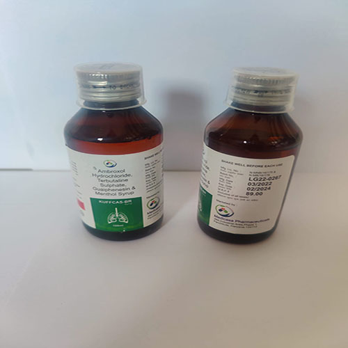 Product Name: Kuffkas Br, Compositions of Kuffkas Br are Ambroxal Hydrochloride Tarbutaline sulphate GuaiPhenesin & Methol  - Medicasa Pharmaceuticals