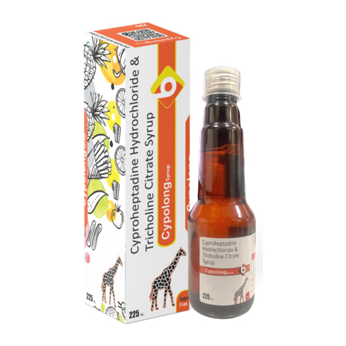 Product Name: CYPOLONG, Compositions of Cyproheptadine Hydrochloride,Tricholine Citrate Syrup are Cyproheptadine Hydrochloride,Tricholine Citrate Syrup - Biopolis Lifesciences Private Limited