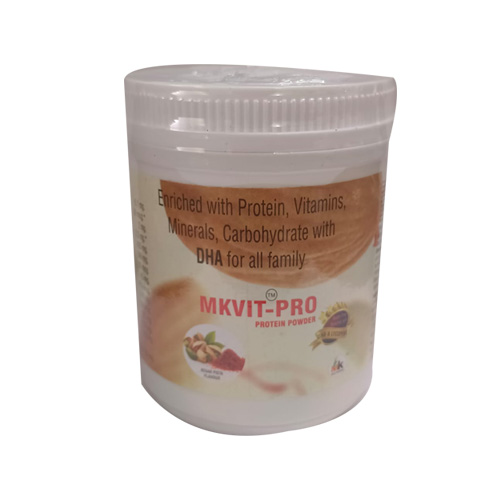 Product Name: MKVIT PRO PROTEIN POWDER, Compositions of MKVIT PRO PROTEIN POWDER are Enriched with Protein, Vitamins. Minerals, Carbohydrate with DHA for all family - MK Healthcare