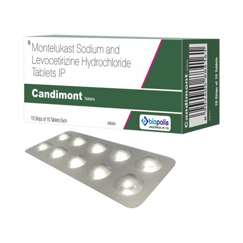 Product Name: CANDIMONT, Compositions of CANDIMONT are Montelukast Sodium and Levocetirizine Hydrochloride Tablets IP - Biopolis Lifesciences Private Limited