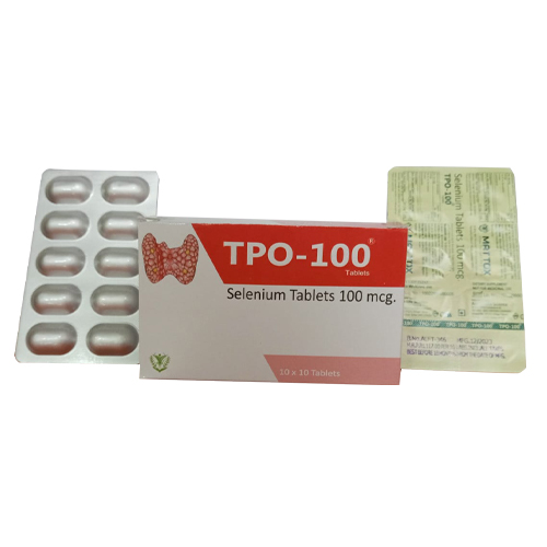 Product Name: TPO 100, Compositions of TPO 100 are Selenium Tablets 100 mcg. - Access Life Science