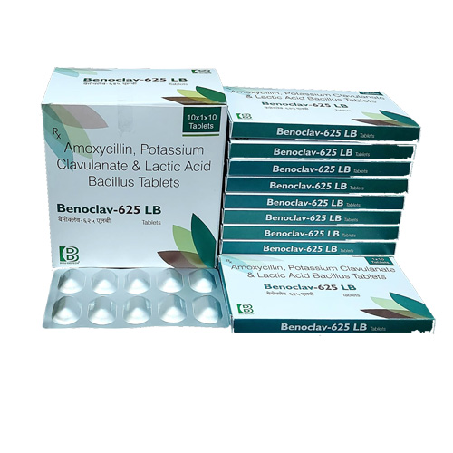 Product Name: Benoclav 625 LB, Compositions of Benoclav 625 LB are Amoxycillin, Potassium Clavulanate & Lactic Acid Bacillus Tablets - Bidu Biotech