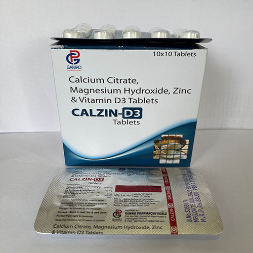 Product Name: CALZIN D3, Compositions of CALZIN D3 are Calcium Citrate, Magnesium Hydroxide, Zinc & Vitamin D3 Tablets  - Gamro Pharmaceuticals