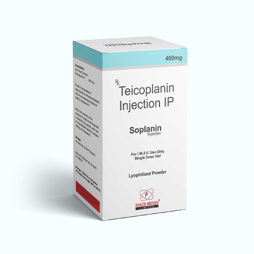 Product Name: SOPLANIN, Compositions of SOPLANIN are Teicoplanin Injection IP - Health Biotech Limited