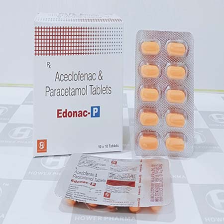 Product Name: Edonac P, Compositions of Aceclofenac &Paracetamol Tablets are Aceclofenac &Paracetamol Tablets - Hower Pharma Private Limited