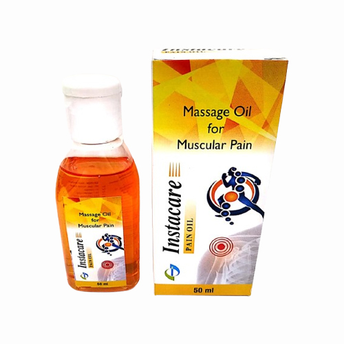 Product Name: INSTACARE, Compositions of INSTACARE are Massage Oil for Muscular Pain - Insta Care Lifesciences