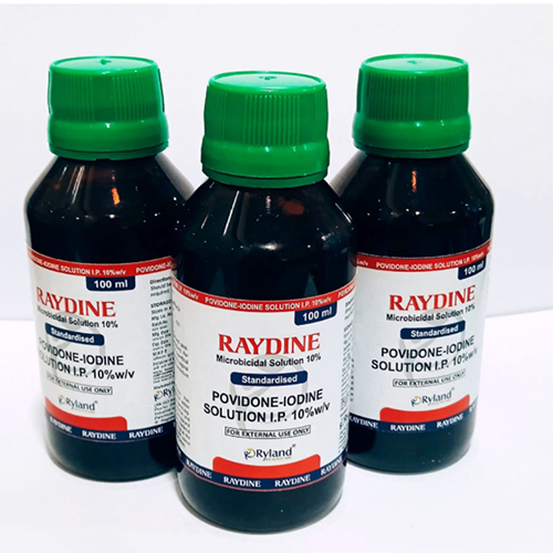 Product Name: Raydine, Compositions of Raydine are Povidone Iodine Solution Ip 10 W/V - Ryland Health Care