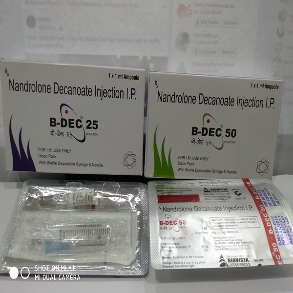 Product Name: B Dec 25, Compositions of B Dec 25 are Nandrolone Decanoate Injection I.P. - Biovista Lifesciences