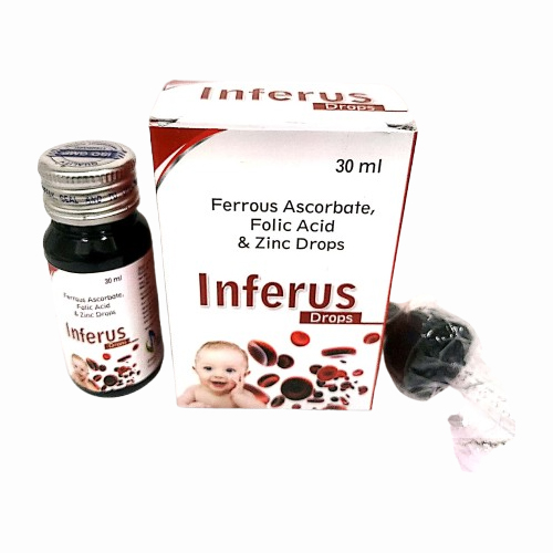 Product Name: INFERUS, Compositions of INFERUS are Ferrous Ascorbate Folic Acid & Zinc Drops - Insta Care Lifesciences