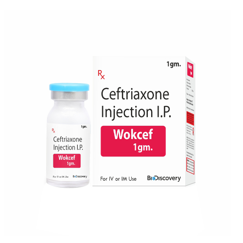 Product Name: Wokcef, Compositions of Wokcef are Ceftriaxone Injection I.P - Biodiscovery Lifesciences Private Limited