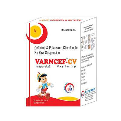 Product Name: Varncef CV, Compositions of Varncef CV are Cefixime and potassium clavulanate for oral suspension.. - SB LIFESCIENCES