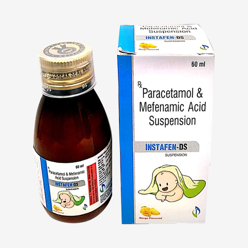 Product Name: INSTAFEN DS, Compositions of INSTAFEN DS are Paracetamol & Mefenamic Acid Suspension - Insta Care Lifesciences