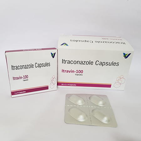 Product Name: ITRAVIN 100, Compositions of ITRAVIN 100 are Itraconazole Capsules - Vindcare Lifesciences