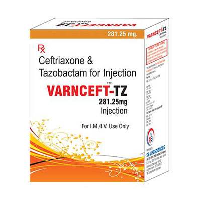 Product Name: Varnceft TZ, Compositions of Varnceft TZ are Cefoperazone & Tazobactam for Injection - SB LIFESCIENCES