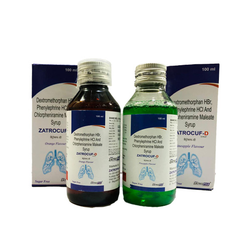 Product Name: ZATROCUF D, Compositions of ZATROCUF D are Dextromethorphan HBr, Phenylephrine HCI And Chlorpheniramine Maleate - Zatropha Pharma