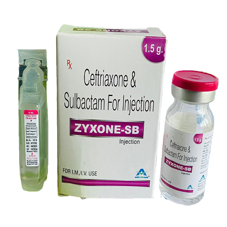 Product Name: ZYXONE SB, Compositions of Ceftriaxone & Sulbactam For Injection are Ceftriaxone & Sulbactam For Injection - Amzy Life Care