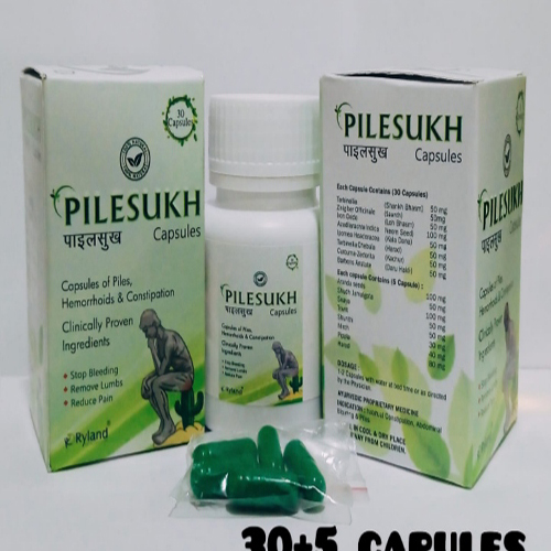 Product Name: Pilesukh , Compositions of Pilesukh  are Capsules of Piles, Hemorhoids & Constipation - Ryland Health Care