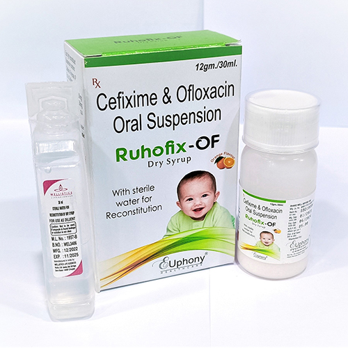 Product Name: Ruhofix OF, Compositions of Ruhofix OF are Cefixime & Ofloxacin Oral Suspension - Euphony Healthcare